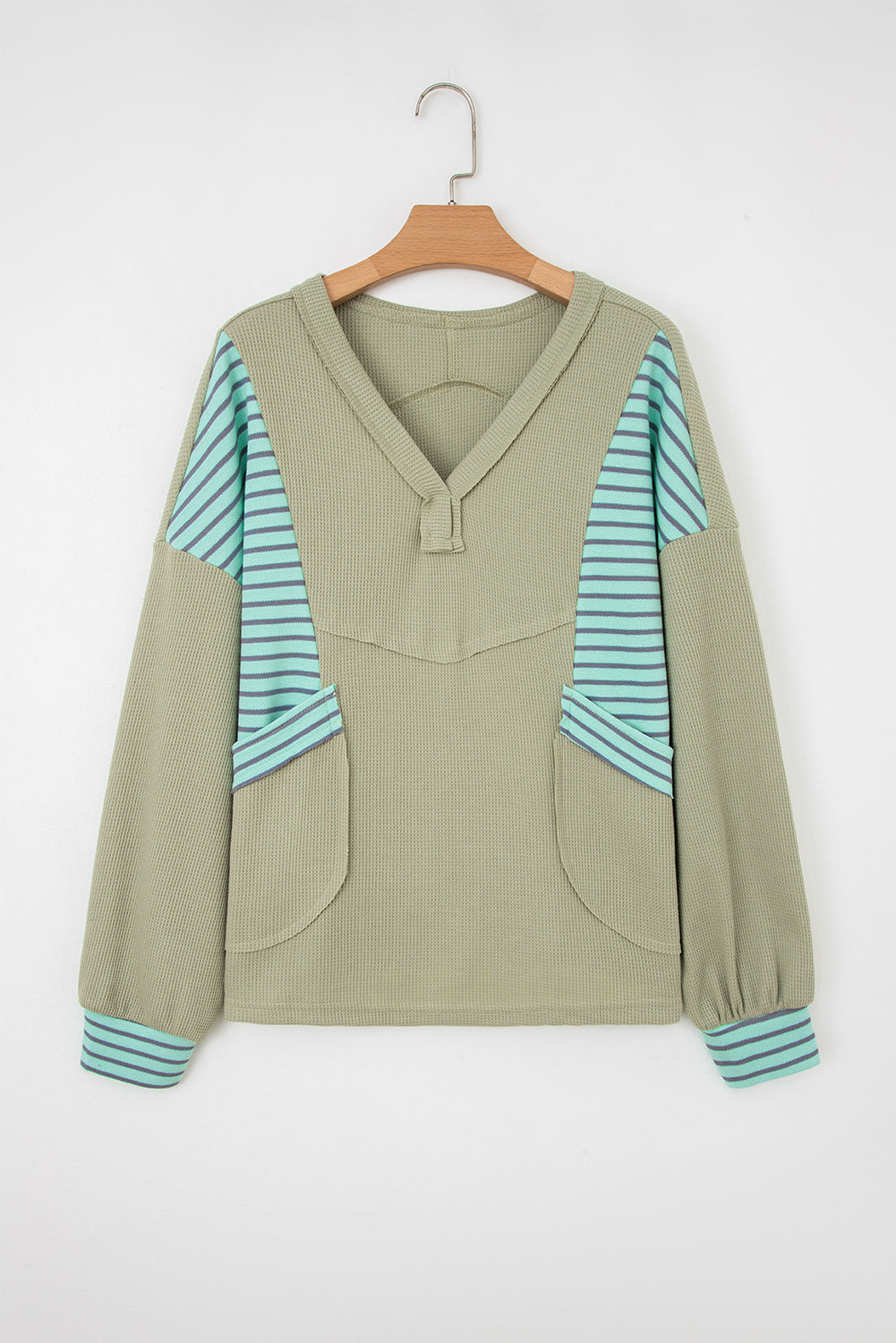 Madison Exposed Seam Waffle Baggy Pullover-5