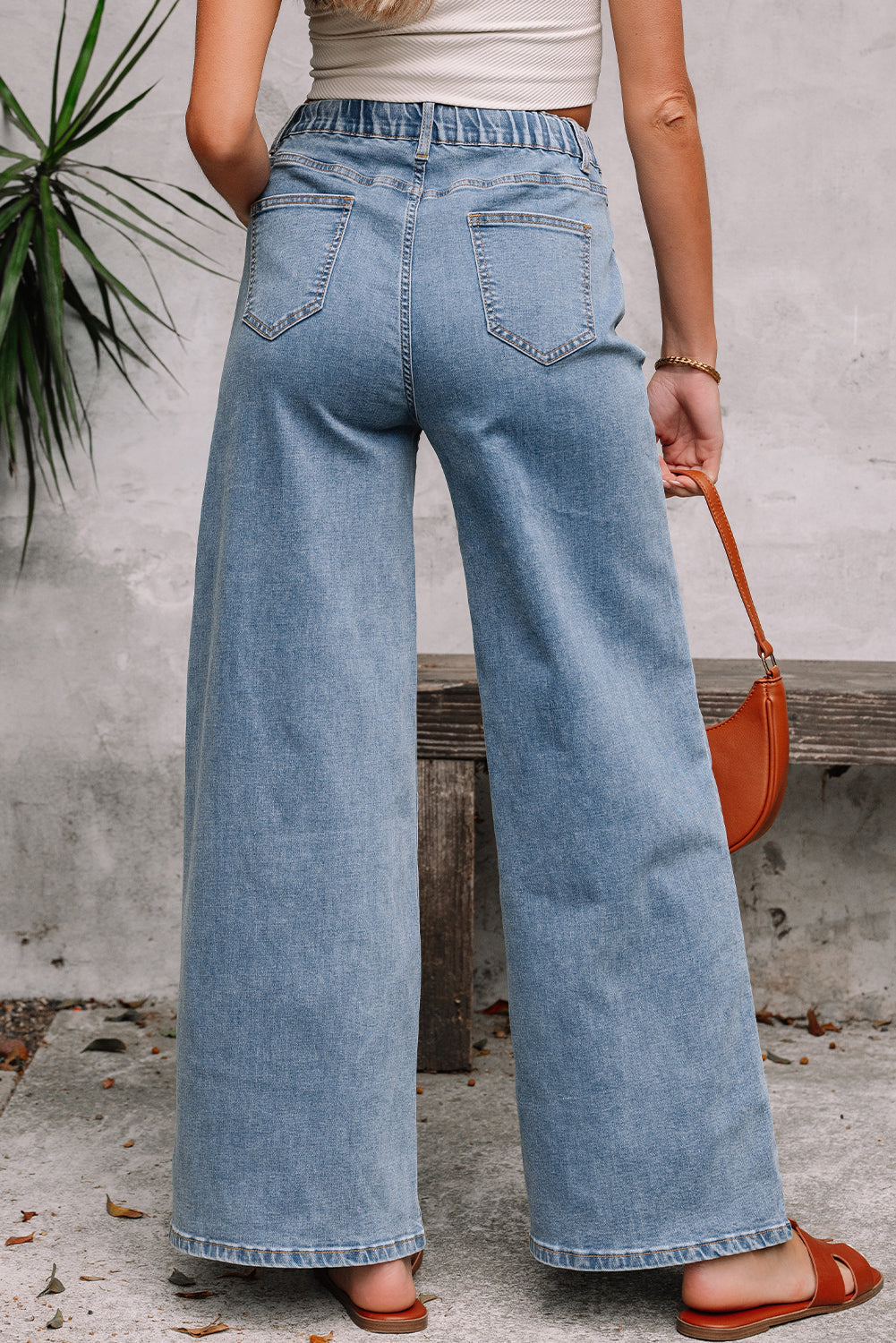 Zoe Medium Wash Super Wide Leg Denim Pants-1