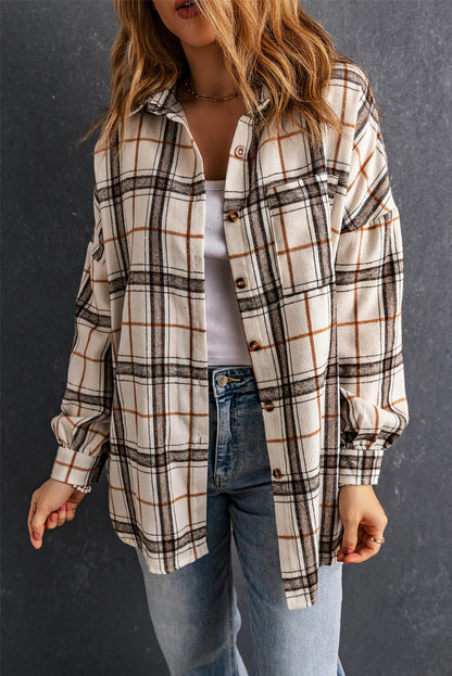 Khloe Oversized Plaid Pattern Shacket-2