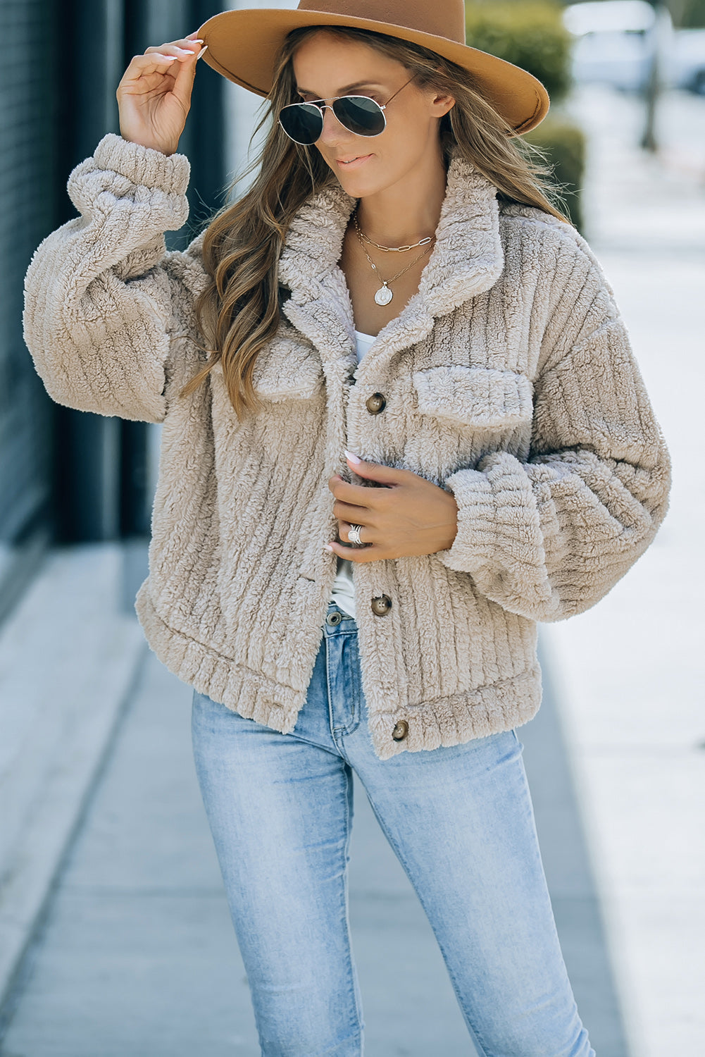 Elsie Plush Fleece Button up Jacket-2