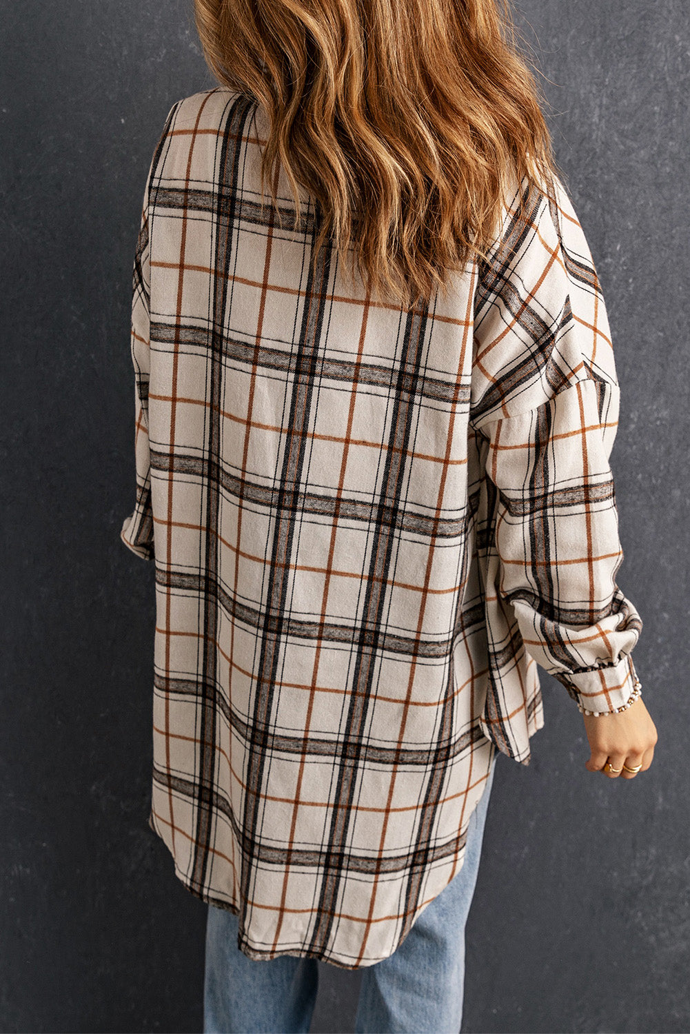 Khloe Oversized Plaid Pattern Shacket-1