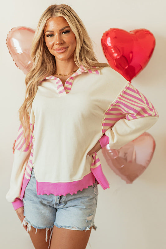 Juliana Patchwork Terry Knit Top-0