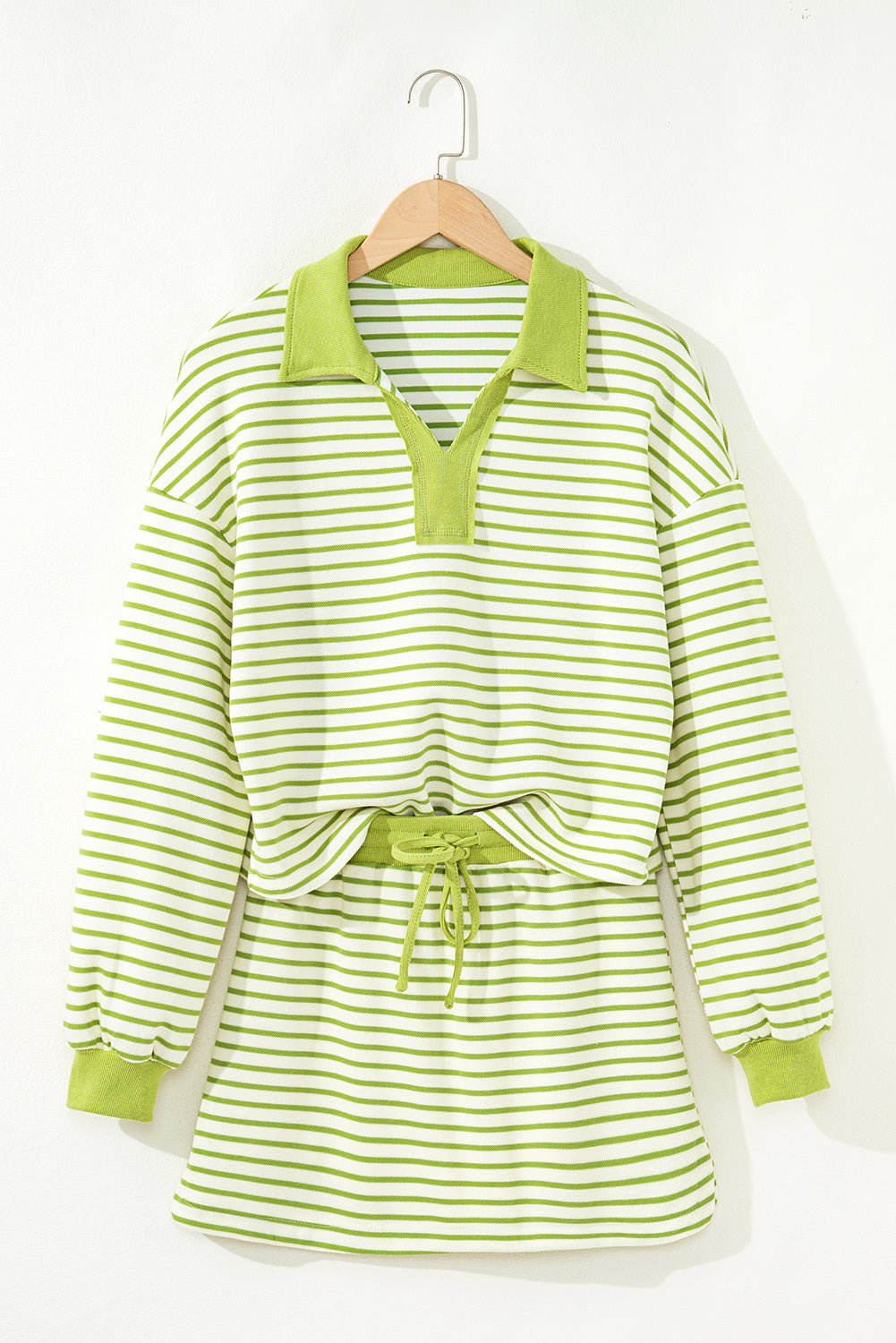 Juniper Stripe Collared Pullover and Skort Outfit-5