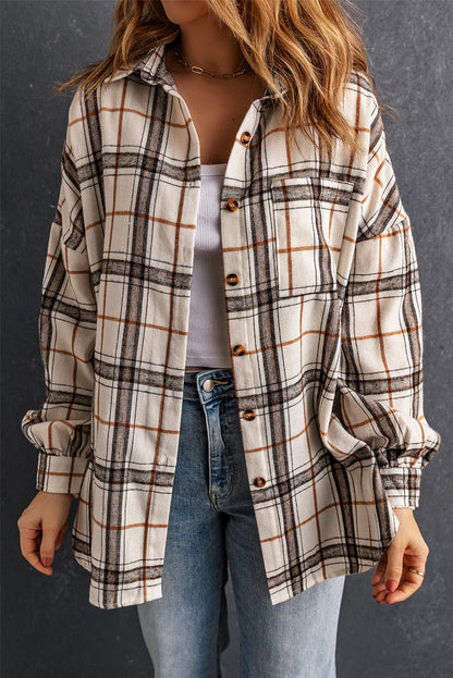 Khloe Oversized Plaid Pattern Shacket-4