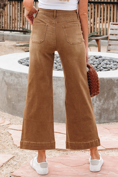 Courtney Cropped High Rise Wide Leg Jeans-1