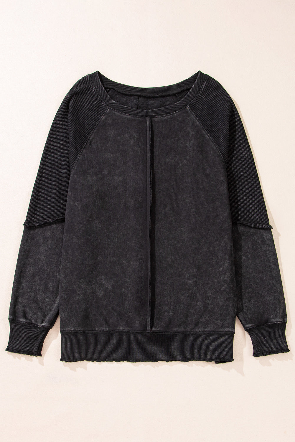 Jolie Waffle Exposed Seam Raglan Sweatshirt-6