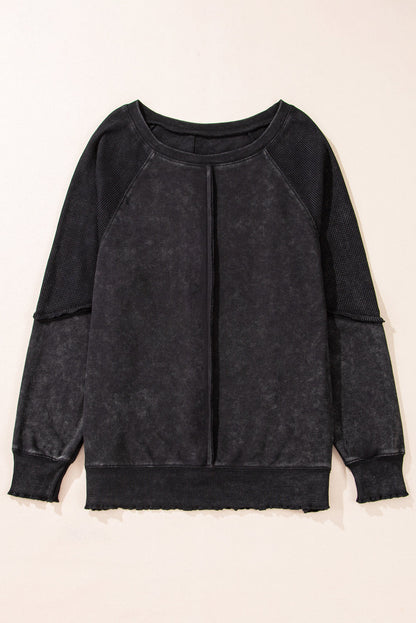 Jolie Waffle Exposed Seam Raglan Sweatshirt-6