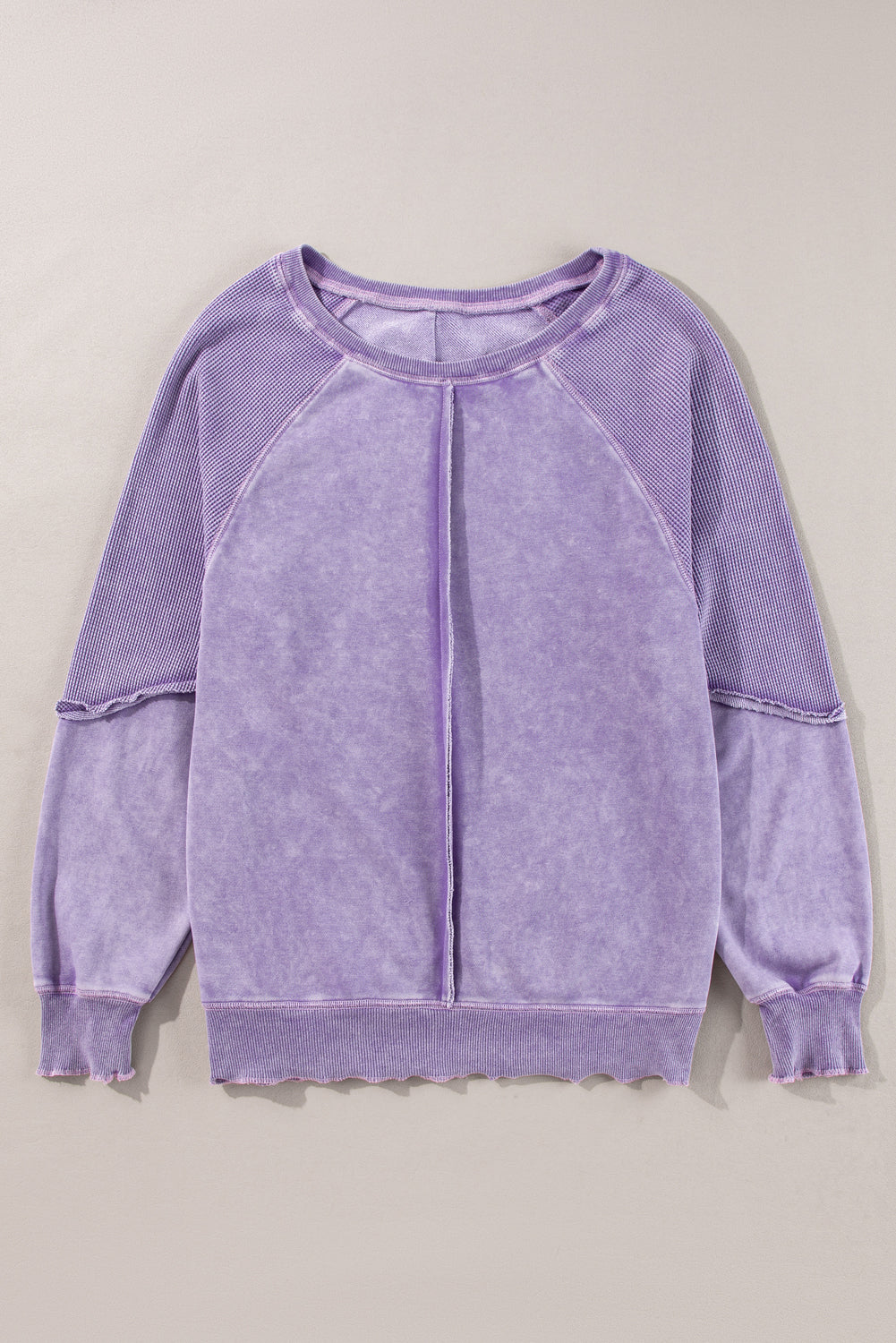 Jolie Waffle Exposed Seam Raglan Sweatshirt-5