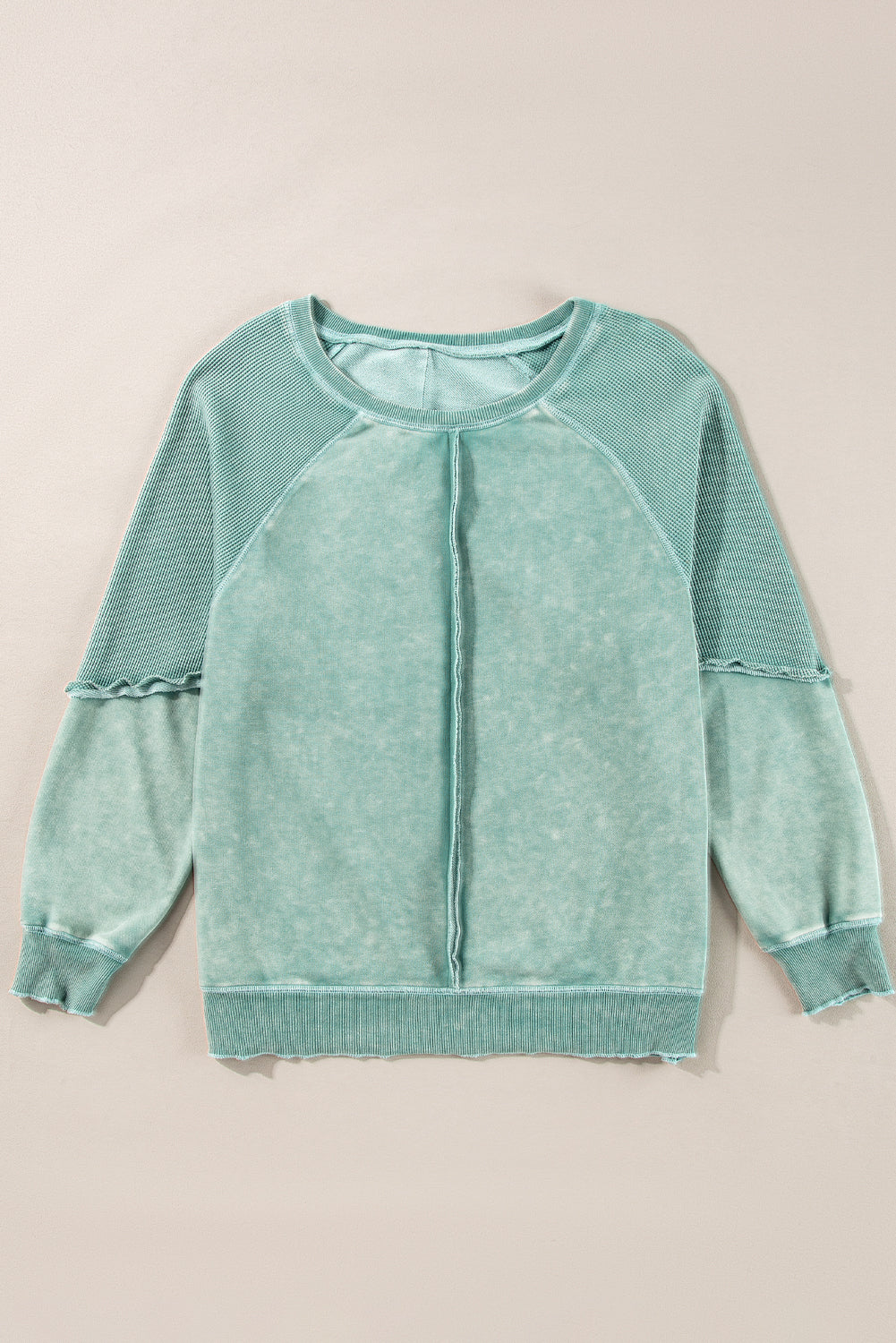 Jolie Waffle Exposed Seam Raglan Sweatshirt-2