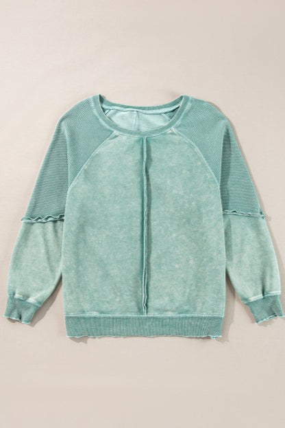 Jolie Waffle Exposed Seam Raglan Sweatshirt-2