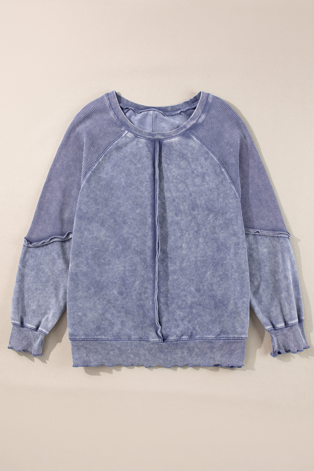 Jolie Waffle Exposed Seam Raglan Sweatshirt-7