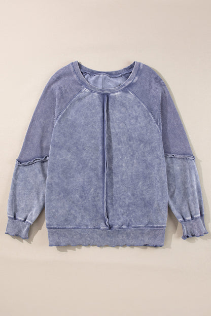Jolie Waffle Exposed Seam Raglan Sweatshirt-7